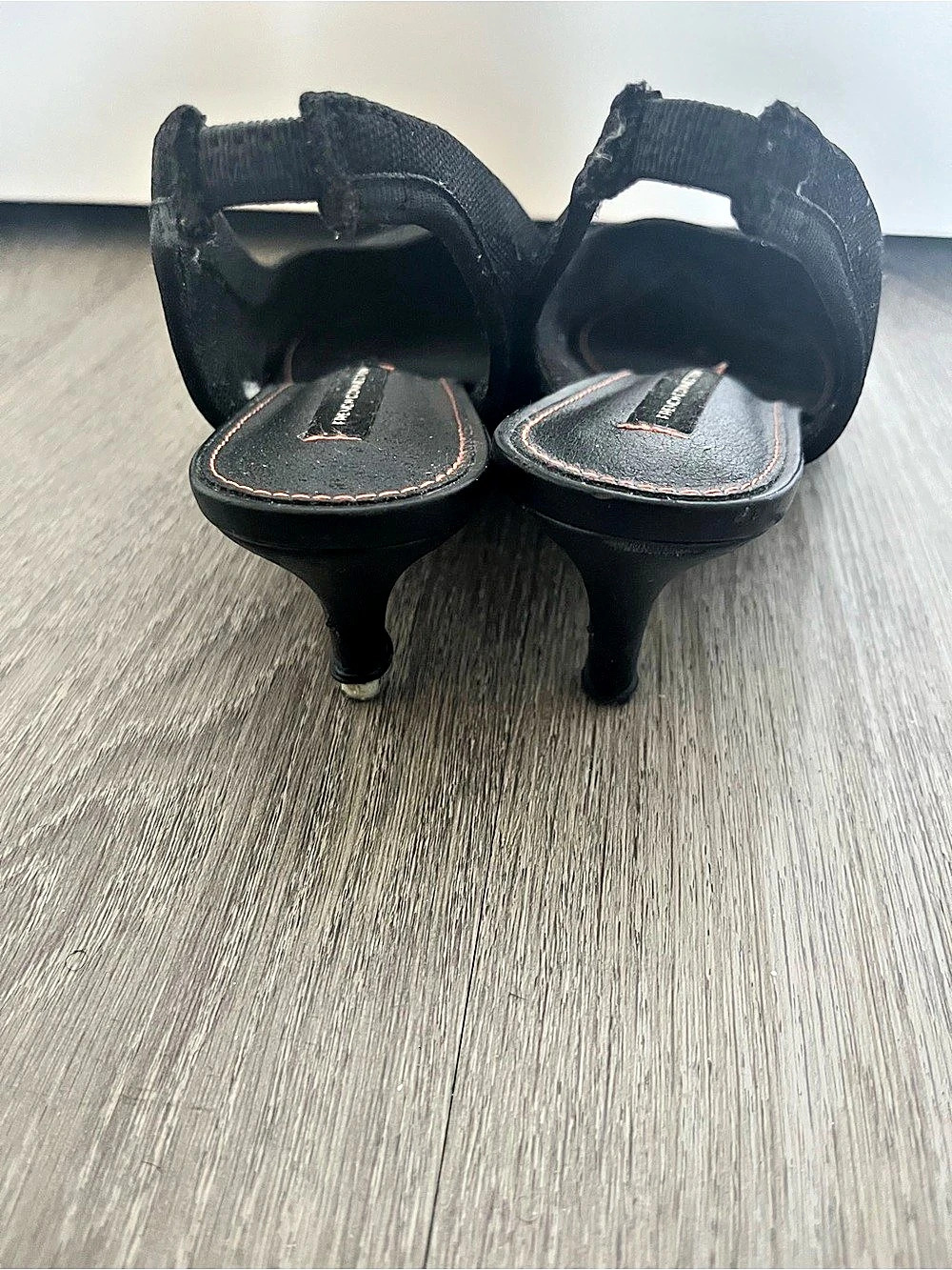 French Connection Black Pointed-Toe Slingback Heels - Picture 3 of 5